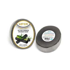 Kotem Naturalne mydło z gąbką 125g - Aktywny Węgiel