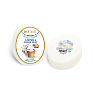 Kotem Naturalne mydło z gąbką 125g - Kozie Mleko