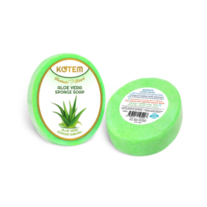 Kotem Naturalne mydło z gąbką 125g - Aloes